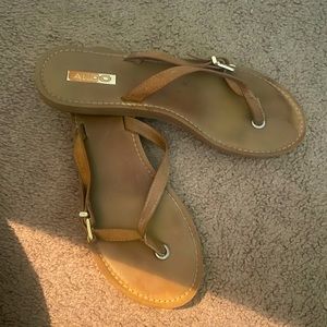 Aldo brown sandals flip flops 6.5